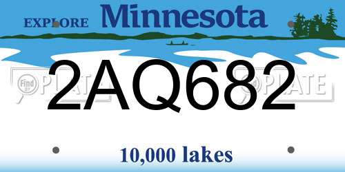 2AQ682 Minnesota License Plate