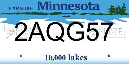 2AQG57 Minnesota License Plate
