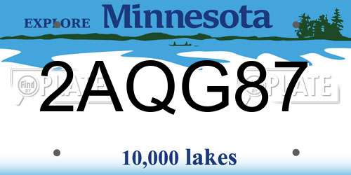 2AQG87 Minnesota License Plate