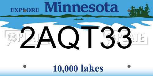 2AQT33 Minnesota License Plate