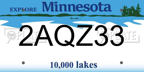 2AQZ33 Minnesota License Plate