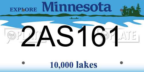 2AS161 Minnesota License Plate