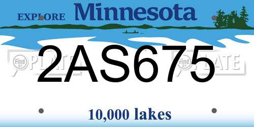 2AS675 Minnesota License Plate
