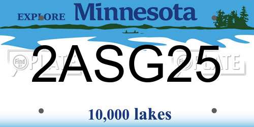 2ASG25 Minnesota License Plate