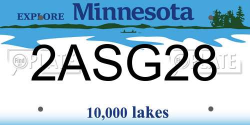 2ASG28 Minnesota License Plate
