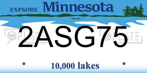 2ASG75 Minnesota License Plate
