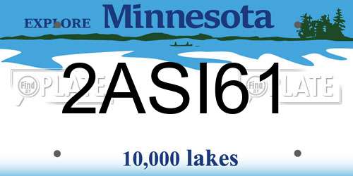 2ASI61 Minnesota License Plate