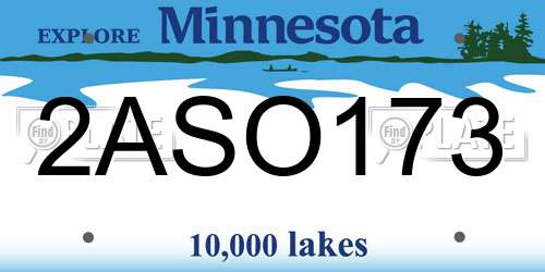 2ASO173 Minnesota License Plate
