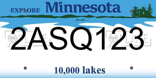 2ASQ123 Minnesota License Plate