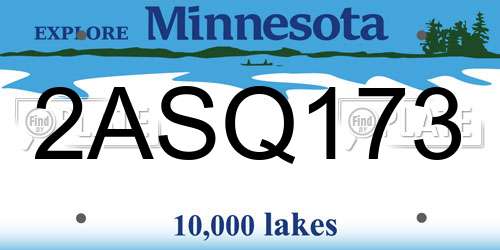 2ASQ173 Minnesota License Plate