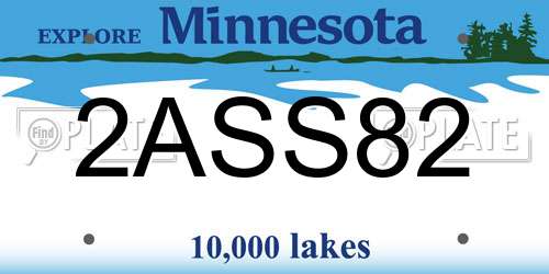 2ASS82 Minnesota License Plate