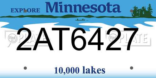2AT6427 Minnesota License Plate