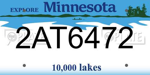 2AT6472 Minnesota License Plate