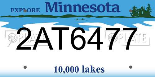 2AT6477 Minnesota License Plate