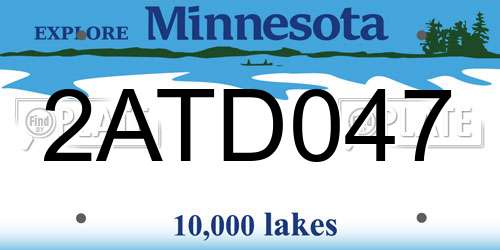 2ATD047 Minnesota License Plate
