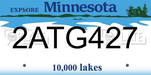 2ATG427 Minnesota License Plate