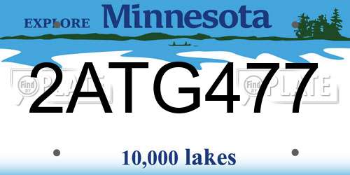 2ATG477 Minnesota License Plate