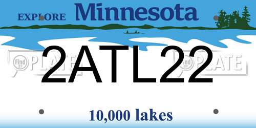 2ATL22 Minnesota License Plate