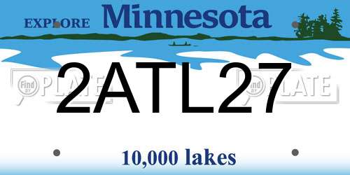2ATL27 Minnesota License Plate