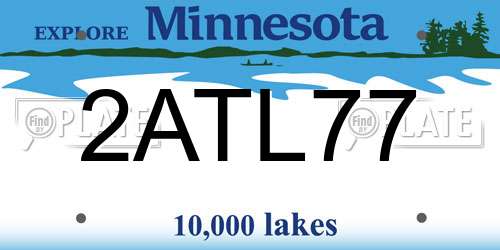 2ATL77 Minnesota License Plate