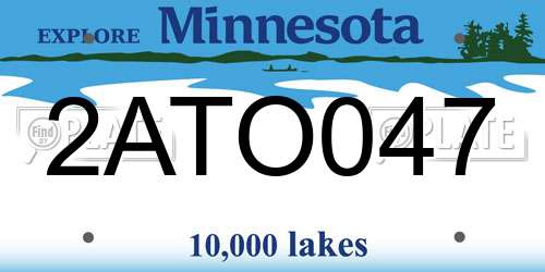 2ATO047 Minnesota License Plate