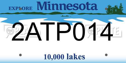 2ATP014 Minnesota License Plate