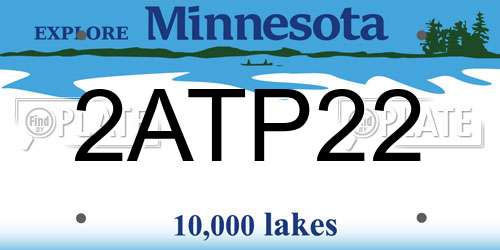 2ATP22 Minnesota License Plate