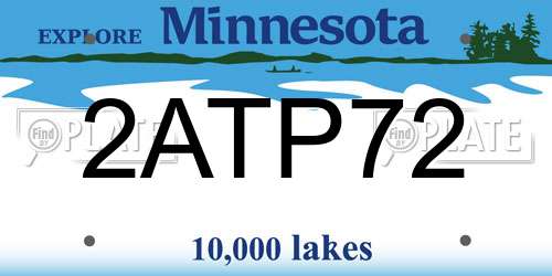 2ATP72 Minnesota License Plate