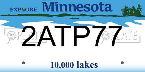 2ATP77 Minnesota License Plate
