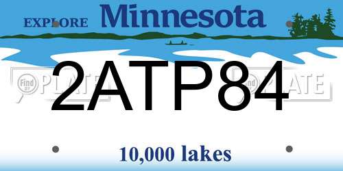 2ATP84 Minnesota License Plate