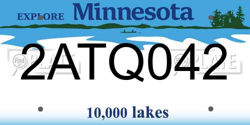 2ATQ042 Minnesota License Plate