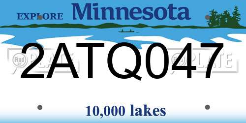 2ATQ047 Minnesota License Plate