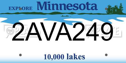 2AVA249 Minnesota License Plate