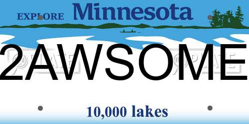 2AWSOME Minnesota License Plate