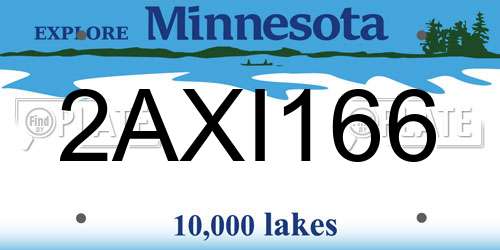 2AXI166 Minnesota License Plate