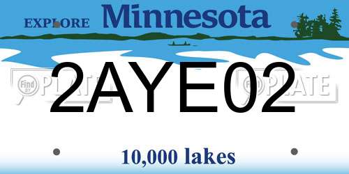 2AYE02 Minnesota License Plate