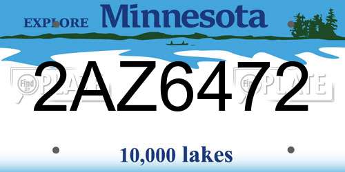 2AZ6472 Minnesota License Plate