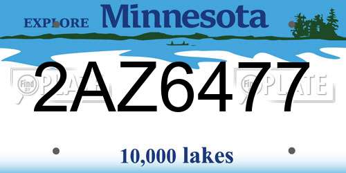 2AZ6477 Minnesota License Plate