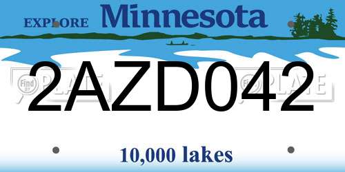 2AZD042 Minnesota License Plate