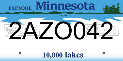 2AZO042 Minnesota License Plate