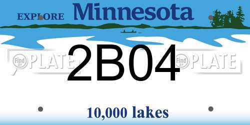 2B04 Minnesota License Plate