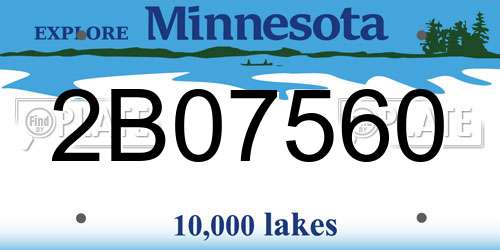 2B07560 Minnesota License Plate