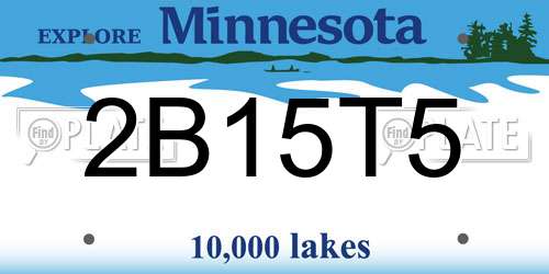 2B15T5 Minnesota License Plate