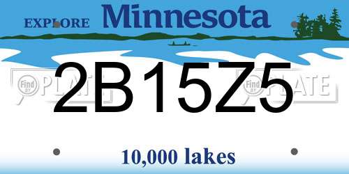 2B15Z5 Minnesota License Plate