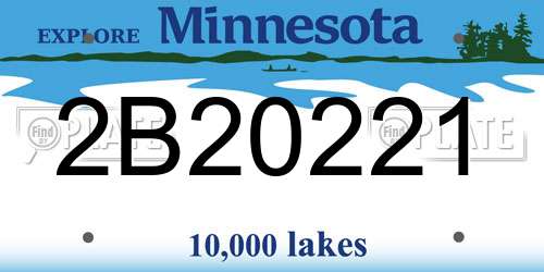 2B20221 Minnesota License Plate
