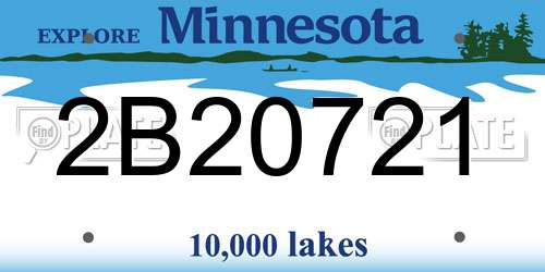 2B20721 Minnesota License Plate