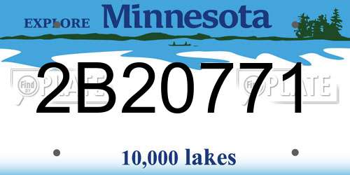 2B20771 Minnesota License Plate