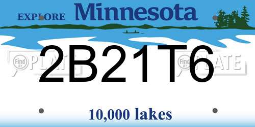 2B21T6 Minnesota License Plate