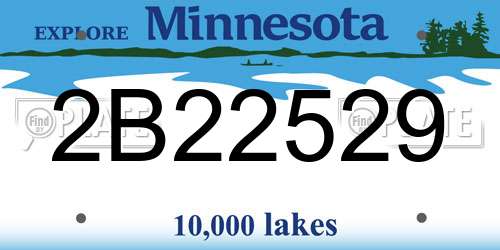 2B22529 Minnesota License Plate