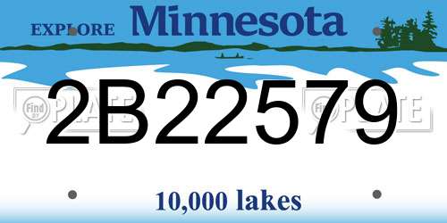 2B22579 Minnesota License Plate